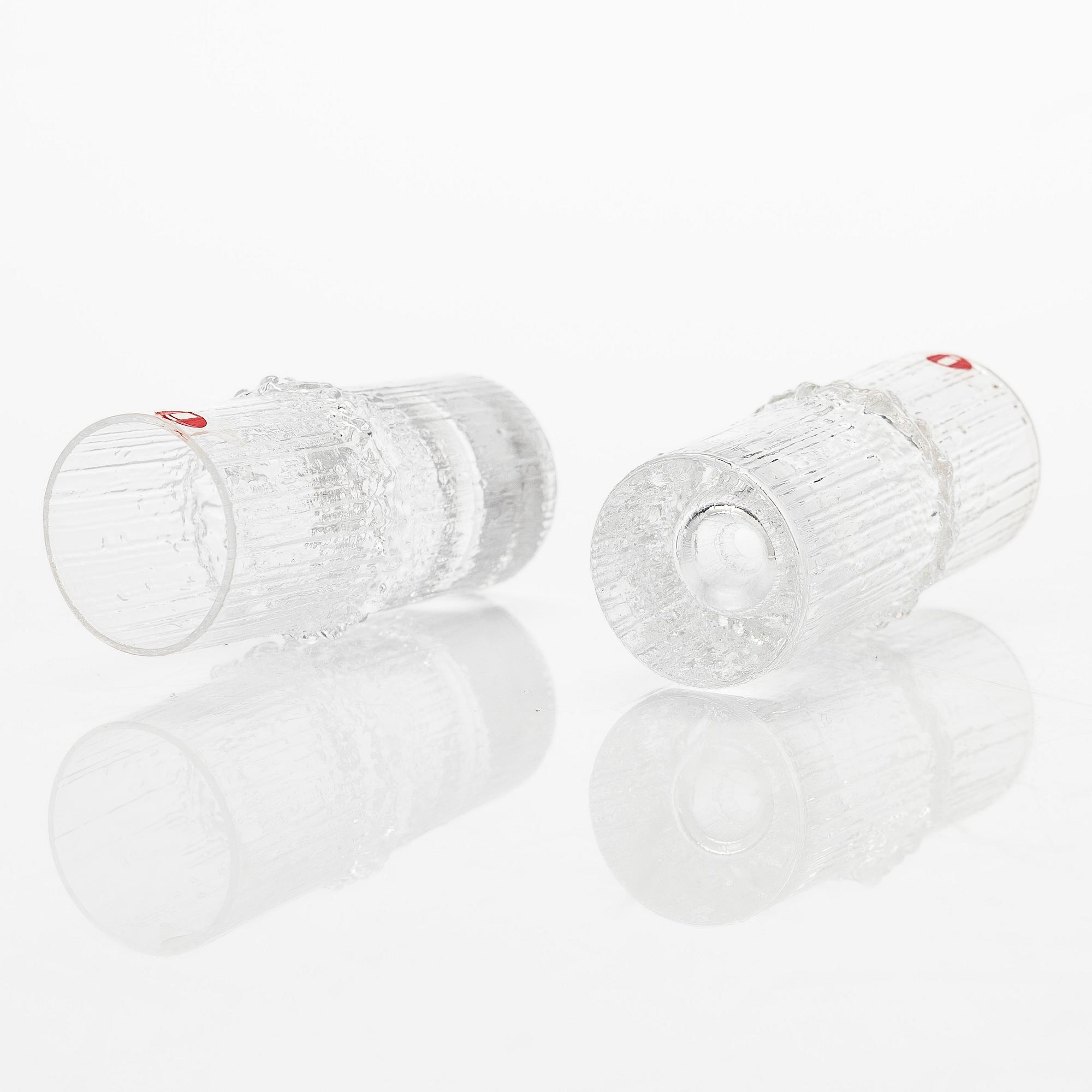 Tapio Wirkkala, snapsilaseja, 6 kpl, "Niva", alkuperäisessä laatikossa. Iittala.