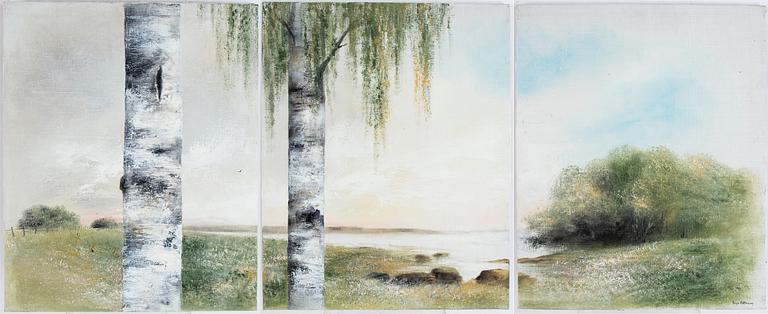 Inge Pettersson, "Vårbjörk", triptyk.