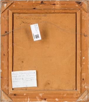 OKÄND KONSTNÄR, olja på pannå, 1800/1900-tal. Bär signatur Jelinek.