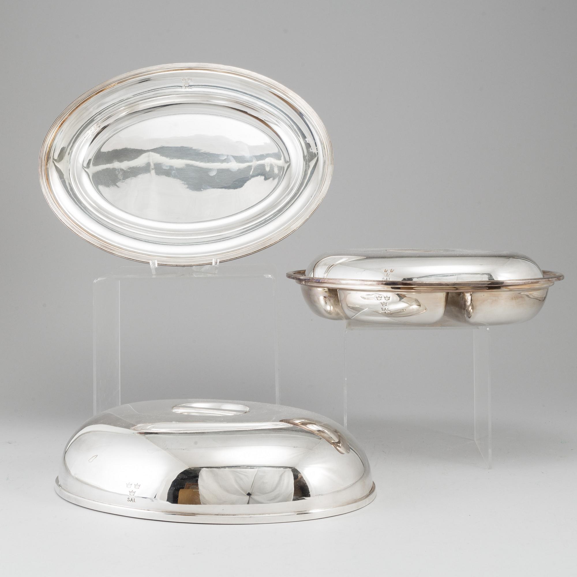 SWEDISH AMERICAN LINE, 3 serving dishes. Gense.