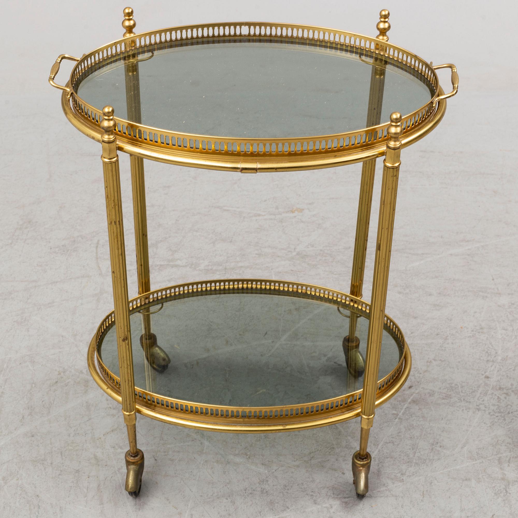 TWO SERVERING TROLLEYS, second half of the 20th century.