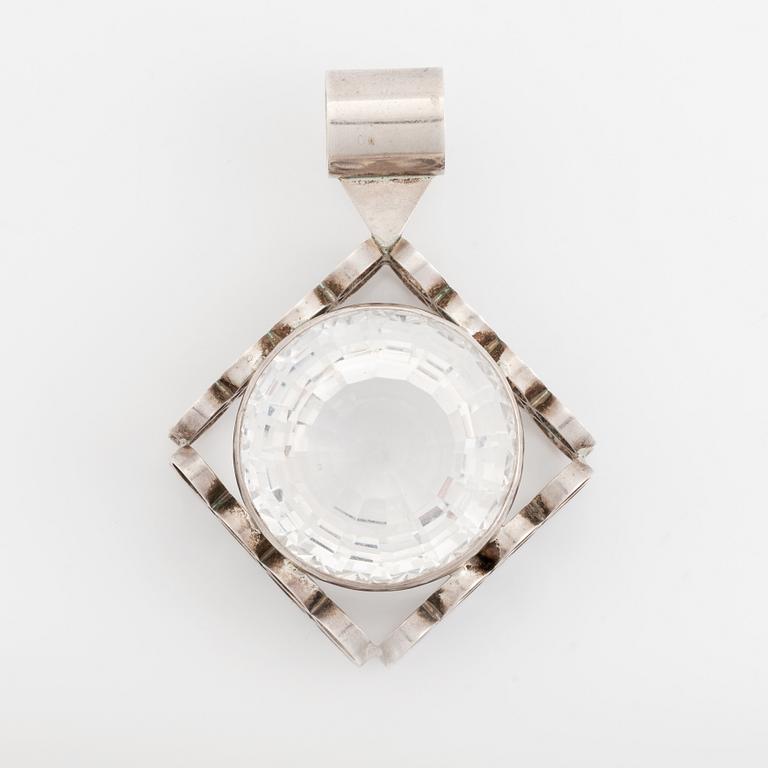 Cecilia Johansson, sterling silver and rock crystal pendant.