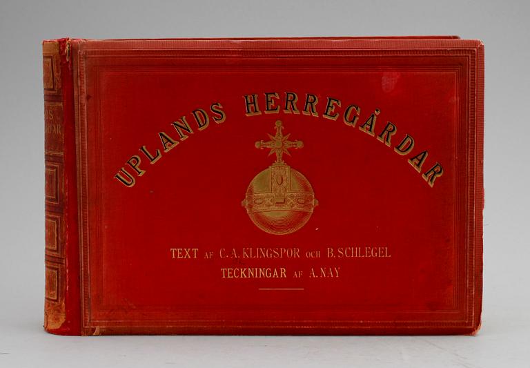 BOK: Uplands Herrgårdar af CA Klingspor och B Schlegel, F & G Beijers förlag 1881.