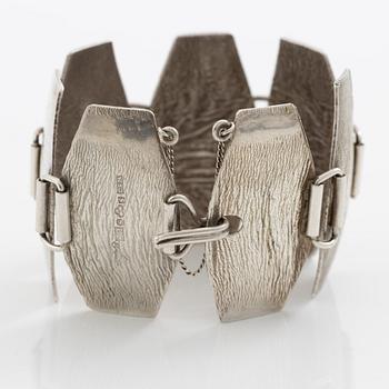 Ring and bracelet, silver, Waldemar Jonsson, blue for Stigbert.