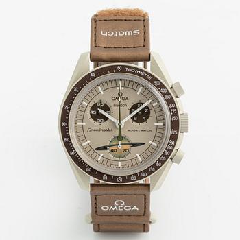Swatch/Omega, MoonSwatch, Mission To Saturn, kronograf, armbandsur, 42 mm.