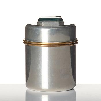 Estrid Ericson, a pewter and heliotrope lidded jar model "A 1485", Firma Svenskt Tenn, Stockholm 1952.