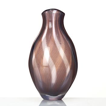 Edward Hald, a 'slipgraal' glass vase, Orrefors 1952.