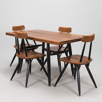 Ilmari Tapiovaara, a 1960s five-piece 'Pirkka' dining set for Laukaan Puu.