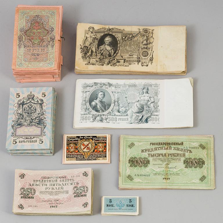 PARTI RYSKA SEDLAR, 1909, 1910, 1912 och 1917.