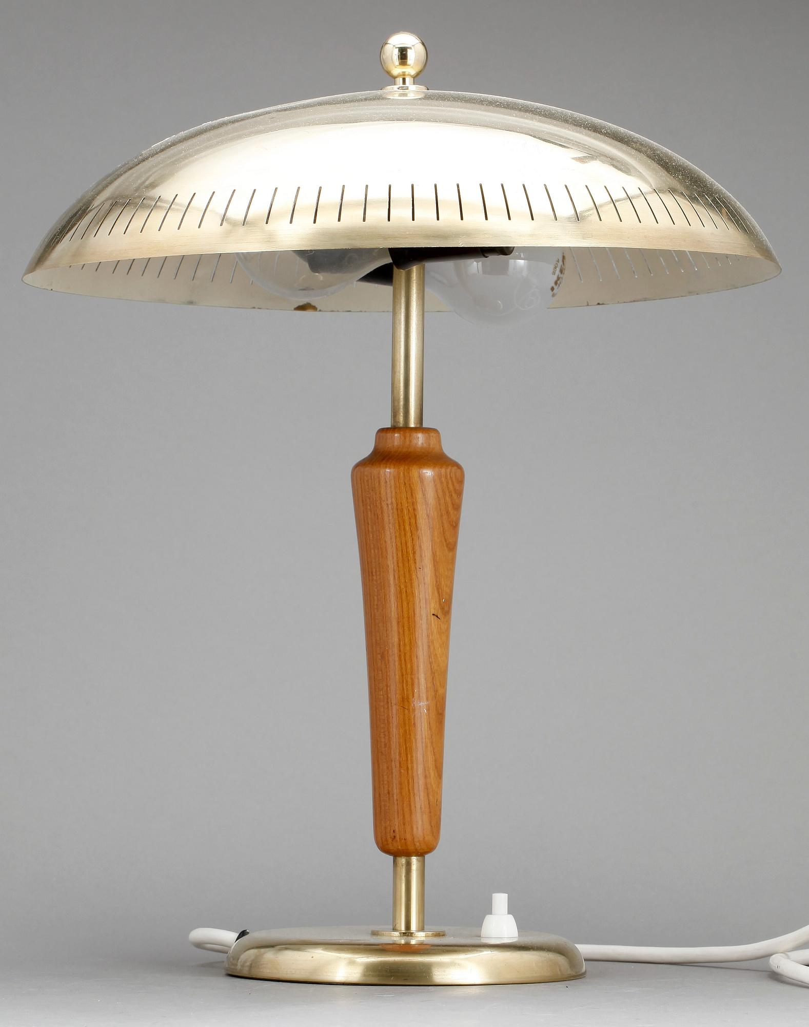 BORDSLAMPA, mässing, 1900-talets mitt.