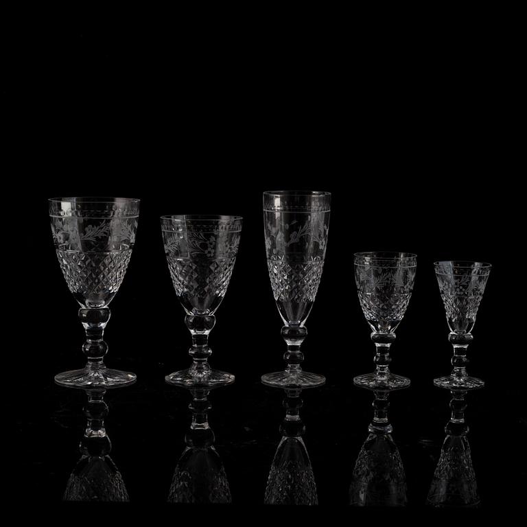 A glass service, 'Elvira Madigan', Kosta. 33 pc.