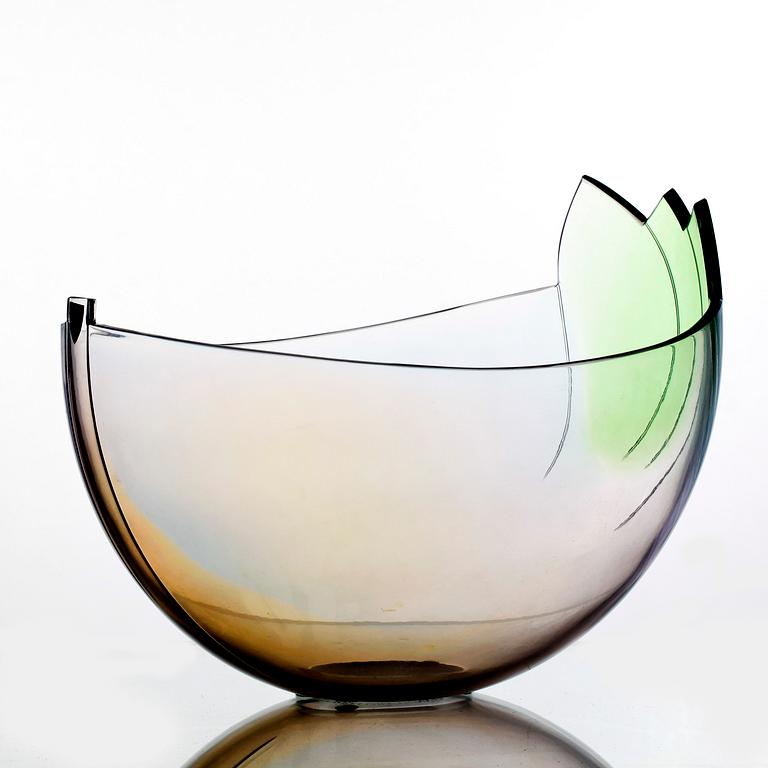 SKÅL, glas, Gunnar Cyrén, Orrefors, Gunnar Cyrén Gallery, sign och numr 2-86. 1900-talets slut.