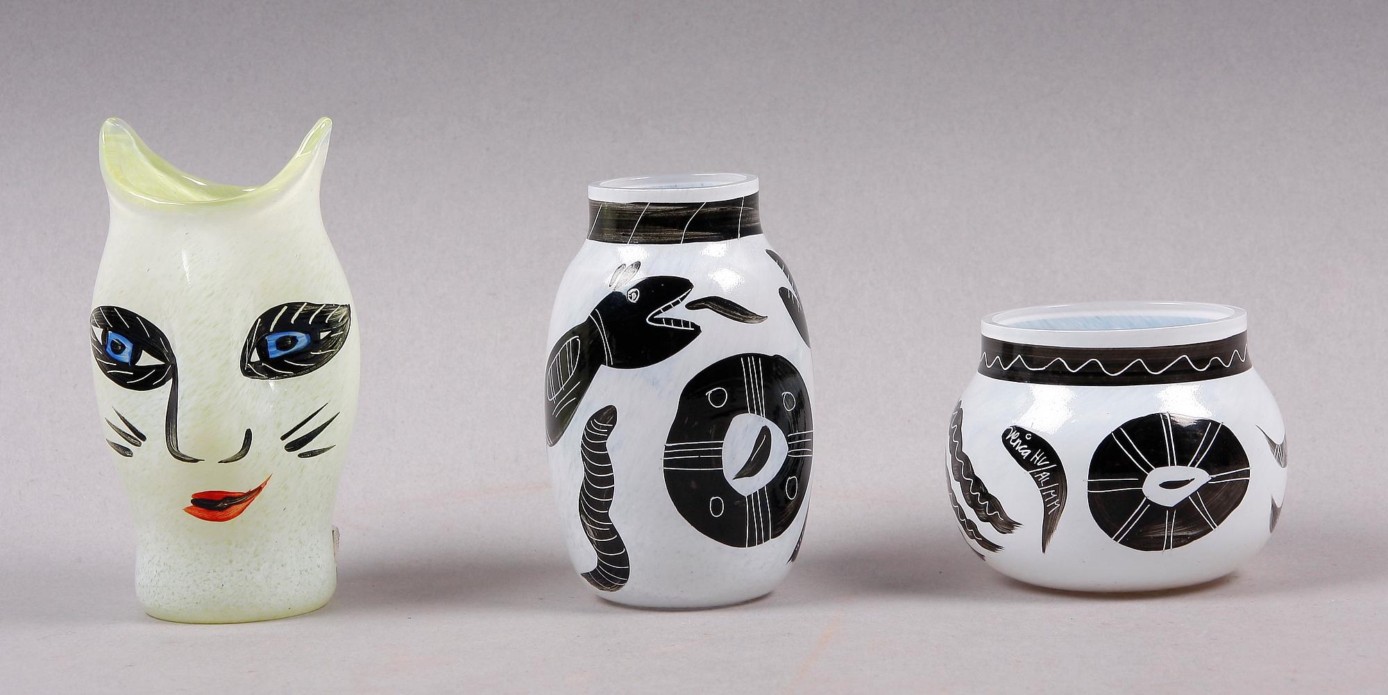 VASER, 3 st, glas, Ulrica Hydman-Vallien.