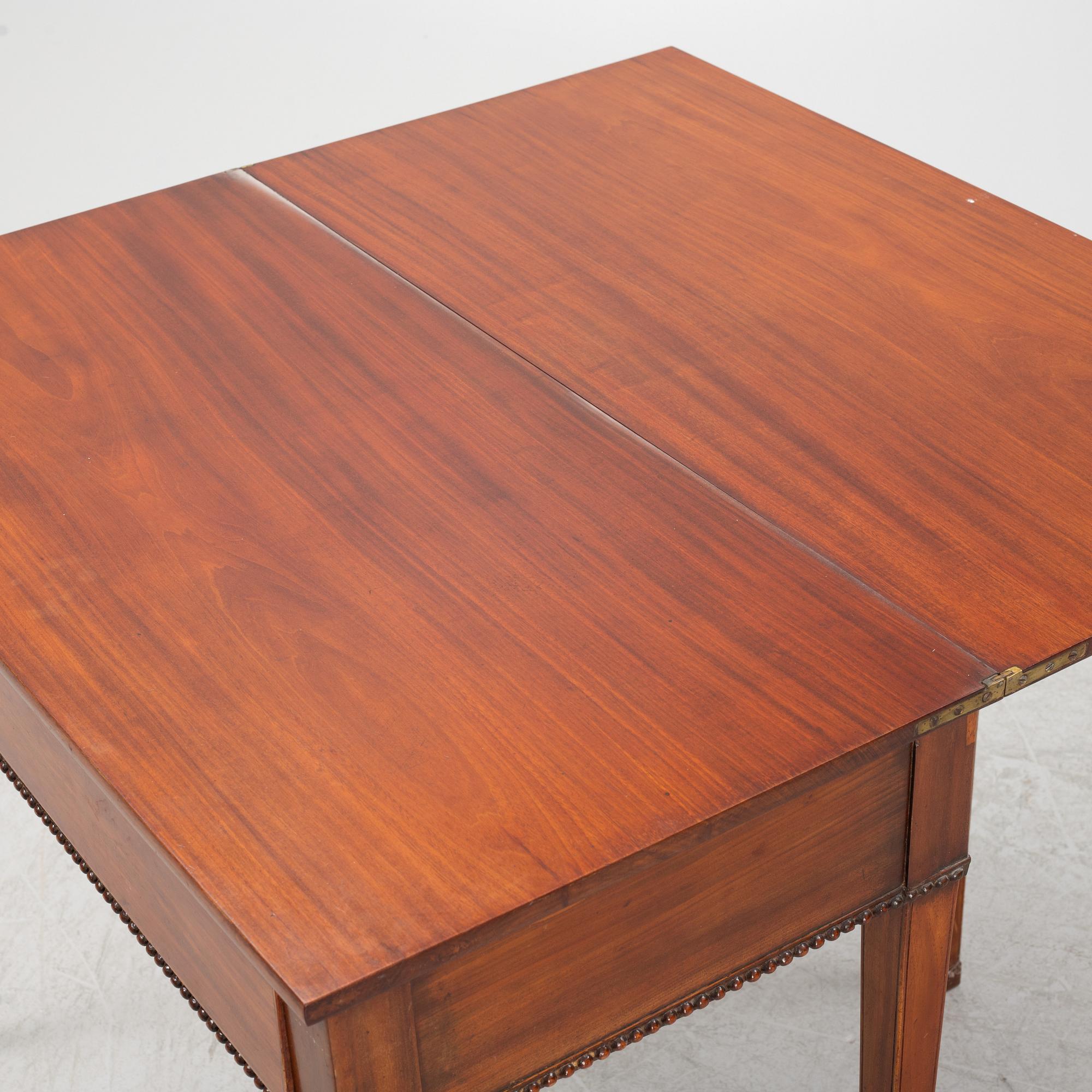 A late Gustavian mahogany card table.