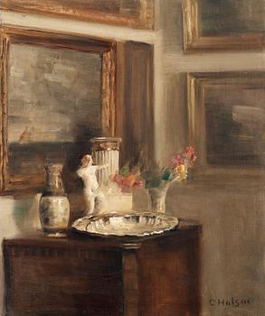 Carl Holsoe, Interior with silver plate.