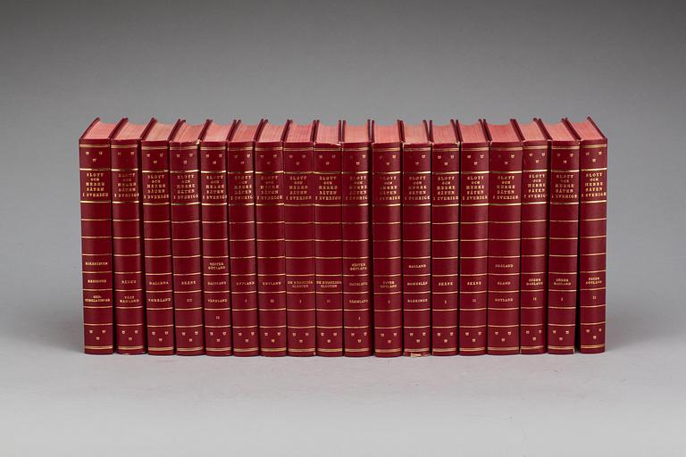 BÖCKER, 18 st, "Svenska slott och herresäten", 1960/70-tal.