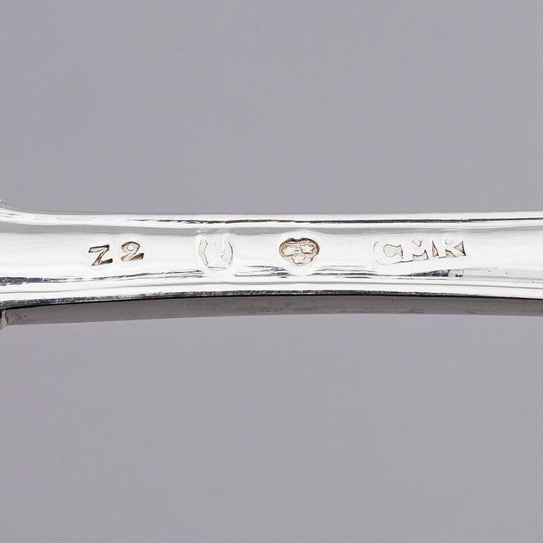 Carl Magnus Ryberg, skedar, 12 st, silver, Stockholm 1806.