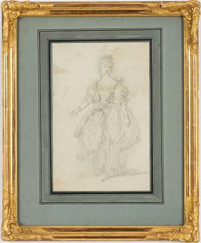 French school, 18th century, Woman in a dress.