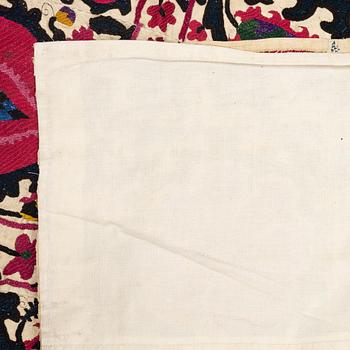 Semiantikt Suzani-broderi, Uzbekistan, ca 265 x 175 cm.