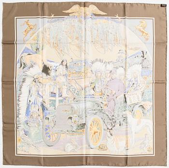Hermès, a 'Concours d'Elegance - 1885 Limousines de Voyage' silk scarf.