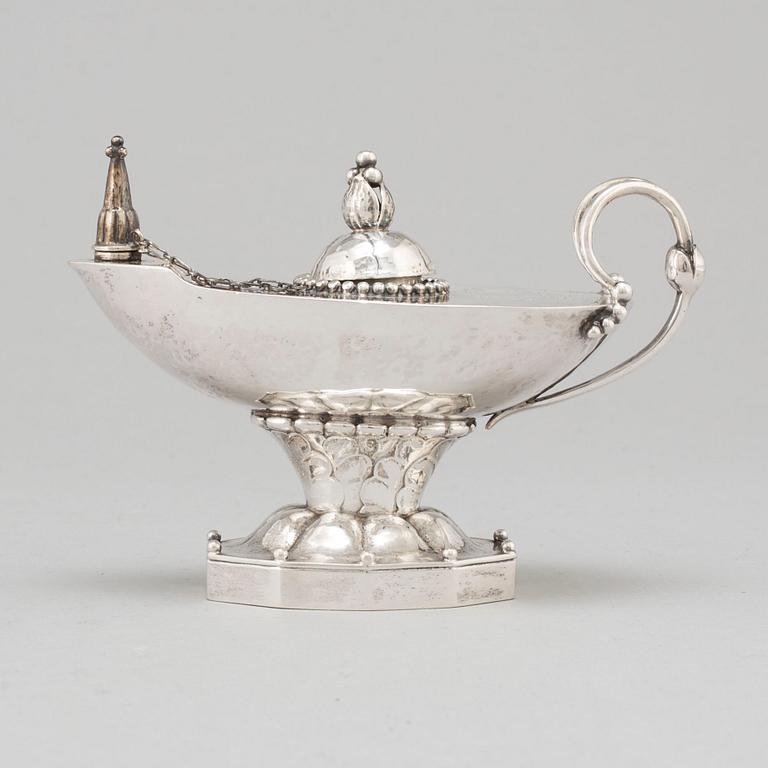 GEORG JENSEN, an 830/1000 silver table lighter/oil lamp, Denmark, 1919-21,