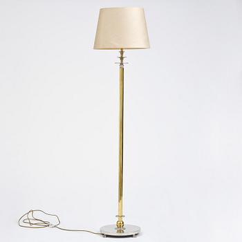 Nils Fougstedt, & Anna Petrus, a pewter and brass floor lamp model A 763, Firma Svenskt Tenn, Stockholm, 1930.