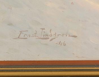 ERNST LINDGREN, olja på pannå, signerad och daterad- 46.
