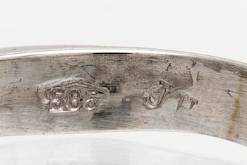Ring 14K whitegold with 1 brilliant-cut diamond approx 0,50 ct approx H-I SI.