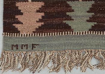 DRAPE. "Kungsljus". Rölakan (flat weave). 242 x 150 cm. Signed MMF.