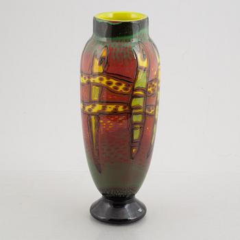 Ulrica Hydman-Vallien, a unique graal glass vase, Kosta Boda.