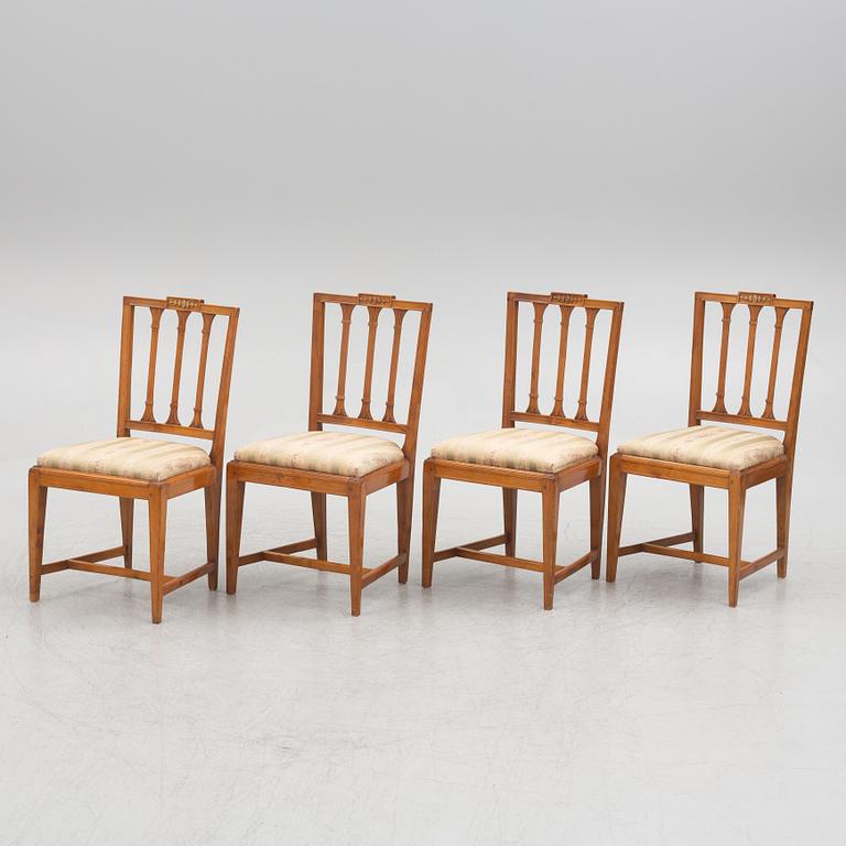 Four late Gustavian chairs by Johan Hammarström (Stockholm, Sweden, 1794-1812/19).