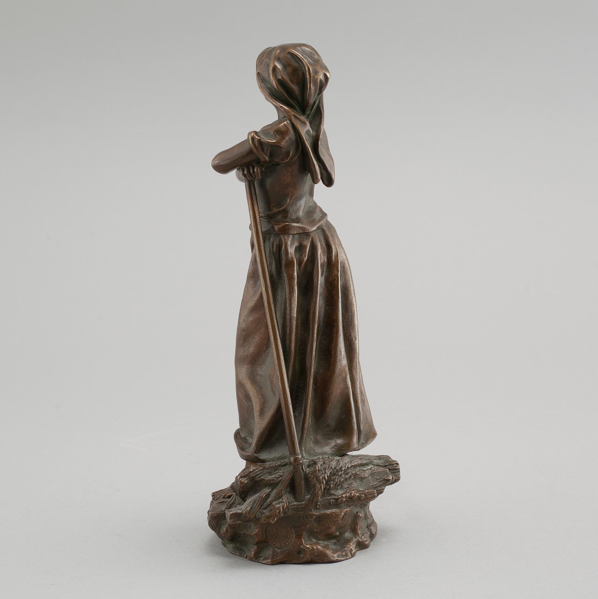 A bronze sculpture by Charles Octave Lecy, signed and with control-mark.