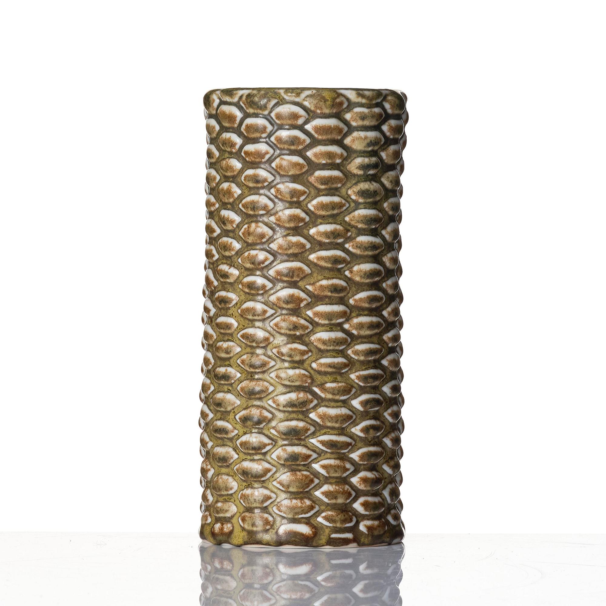 Axel Salto, a budding style stoneware vase, Royal Copenhagen, Denmark, post 1944, model no. 20670.