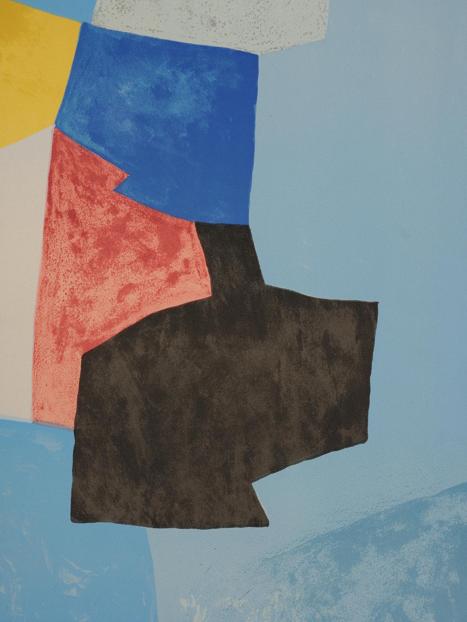 Serge Poliakoff, "Composition bleue, jaune et rouge".