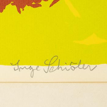 Inge Schiöler, screenprint in color, signed archive example.