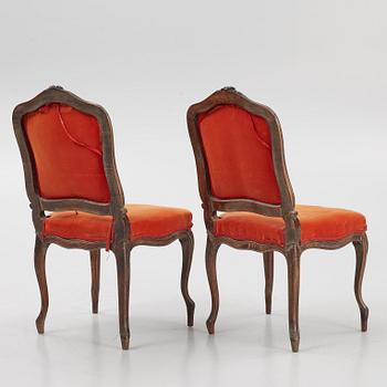 A pair of Louis XV-style chairs, 20th century.