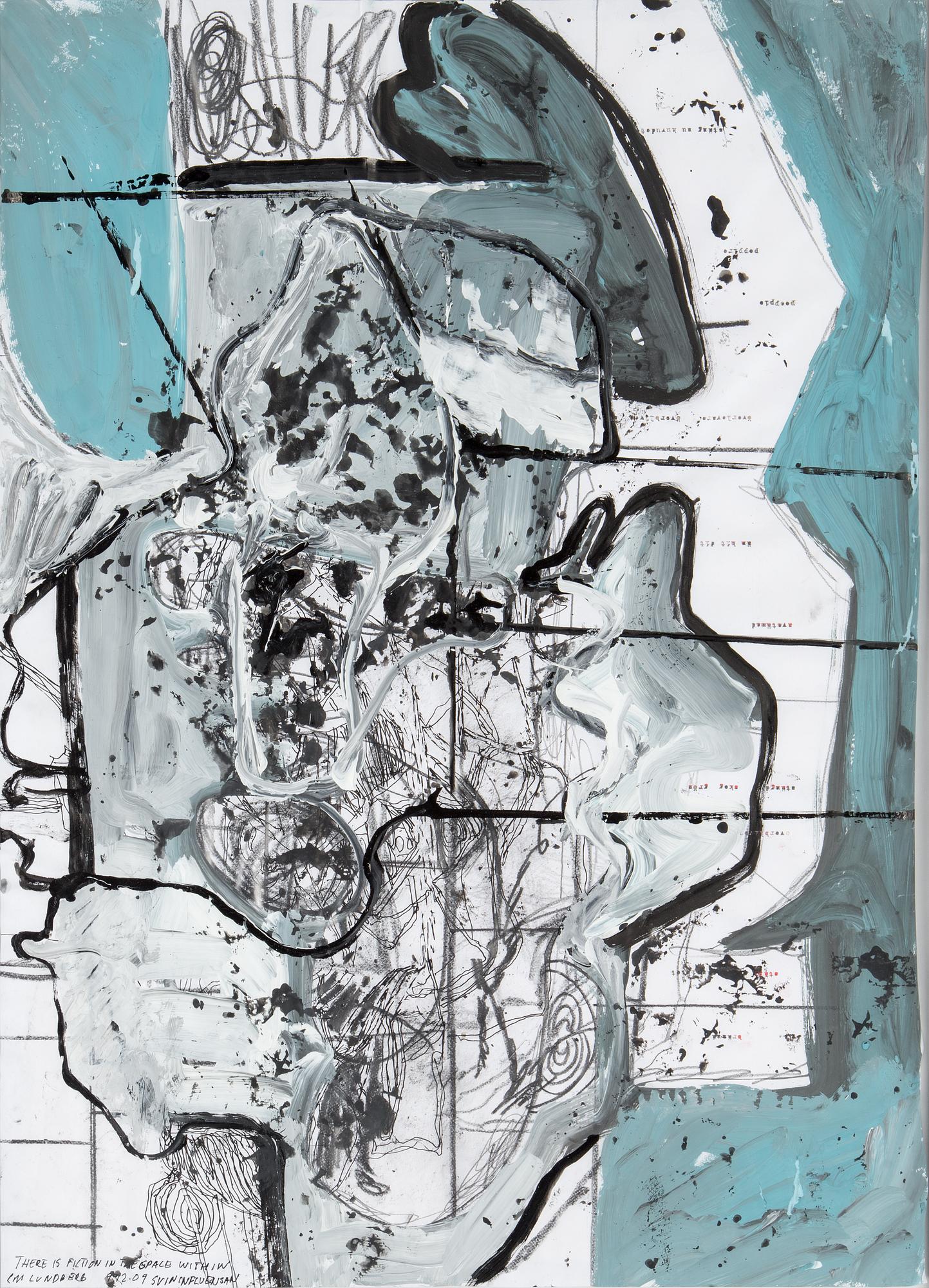 CARL MICHAEL LUNDBERG,blandteknik och collage, signerad CM Lundberg och daterad 91209.