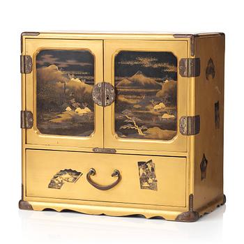 611. A Japanese lacquered cabinet, Meiji period (1868-1912).