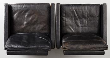 Poul Kjaerholm, a pair of "PK31" easy chairs, edition E Kold Christensen, Denmark 1960's.