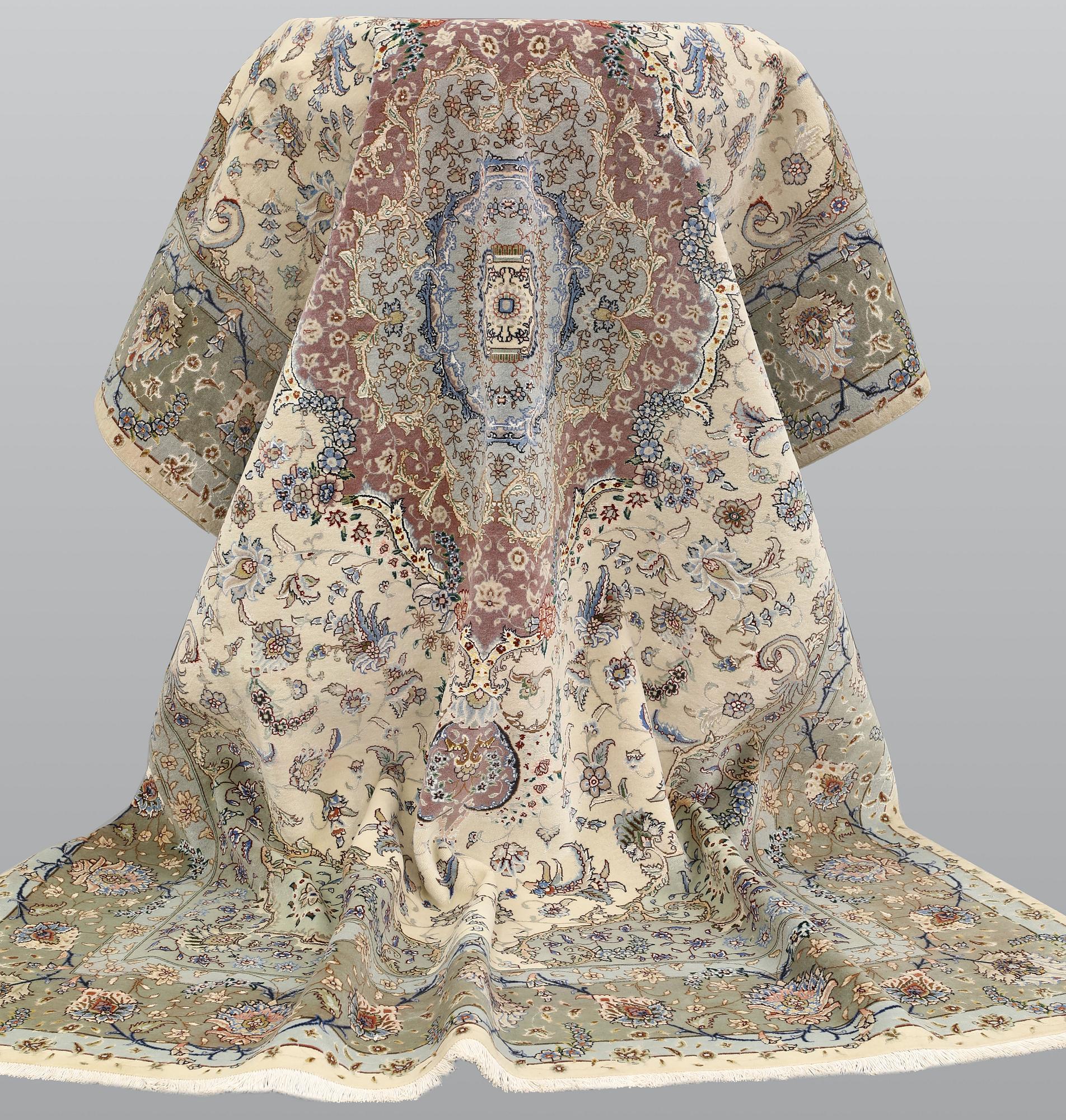 A Tabriz carpet, part silk, so-called 50 Raj, 300 x 197 cm.