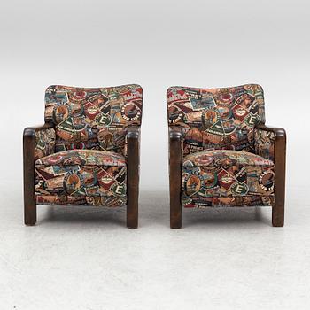 Armchairs, a pair, first half of the 20th century.