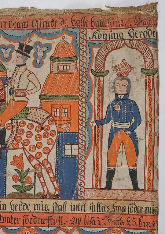 A traditional folk art painting attributed to Anders Andersson, Femsjö (1782-1865).