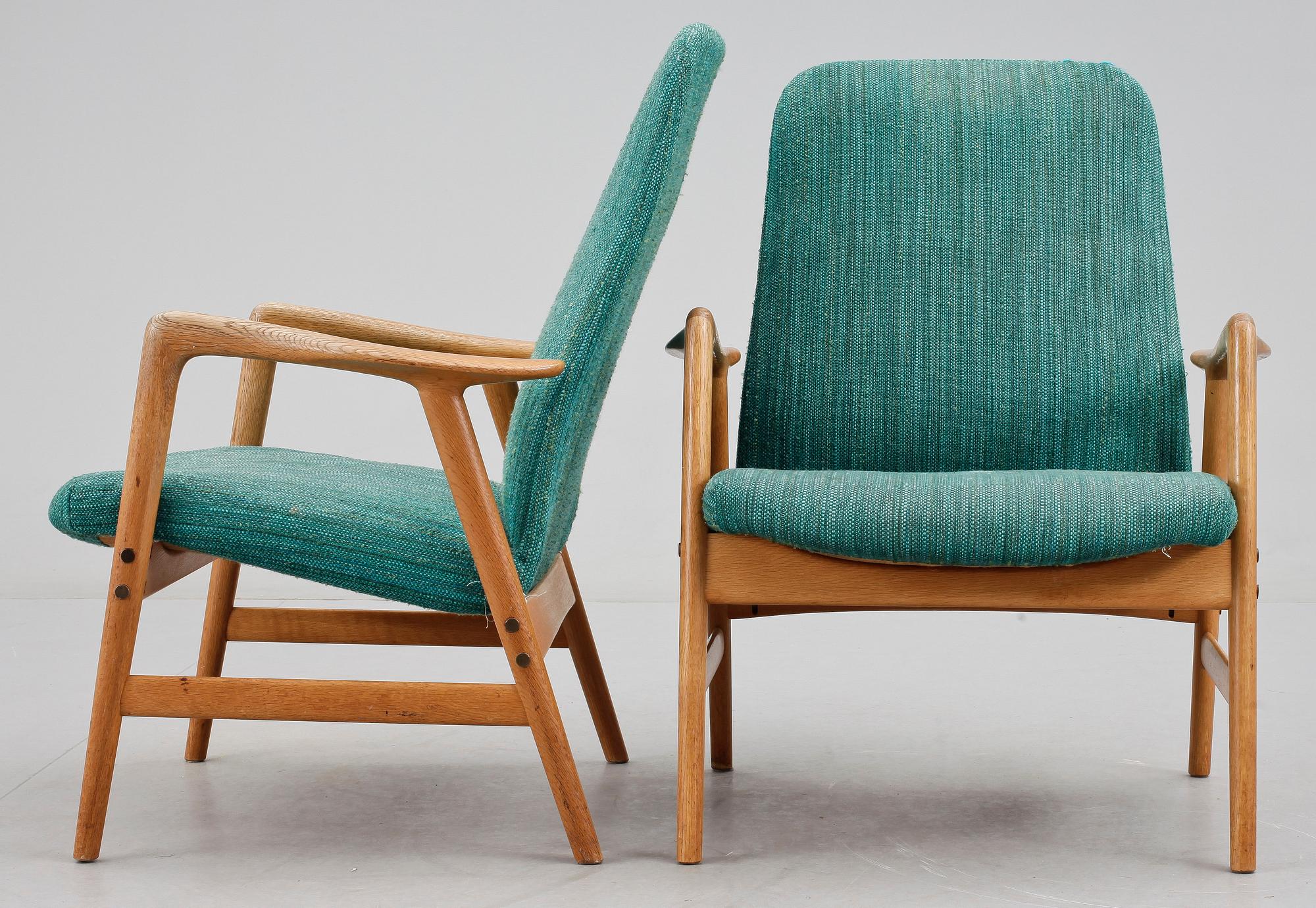 FÅTÖLJER, ett par, troligen Folke Ohlsson, Dux, 1960-tal.