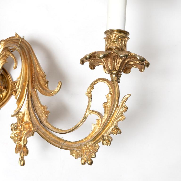 Wall sconces, a pair, circa 1900.