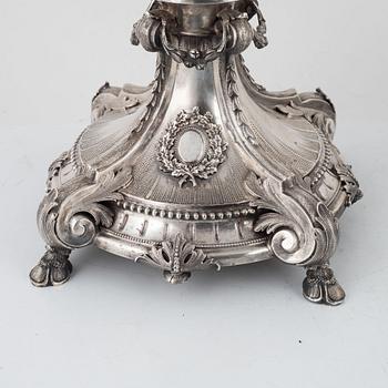 A pair of candelabras, silver, V. Christensen, Copenhagen, 1893 - 1910.