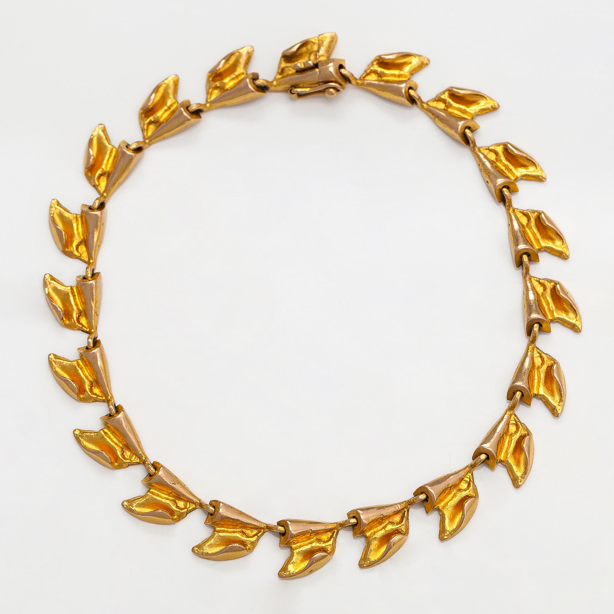 Björn Weckström, "Rolling waves", a 14K gold bracelet. Lapponia 1972.