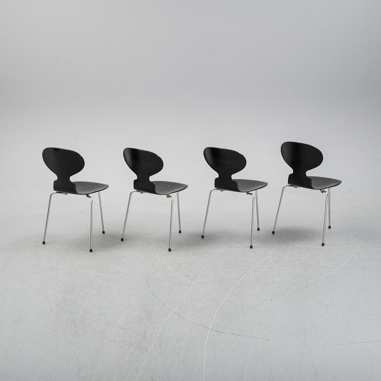 Four 'Ant chairs' by Arne Jacobsen for Fritz Hansen, designed 1952.