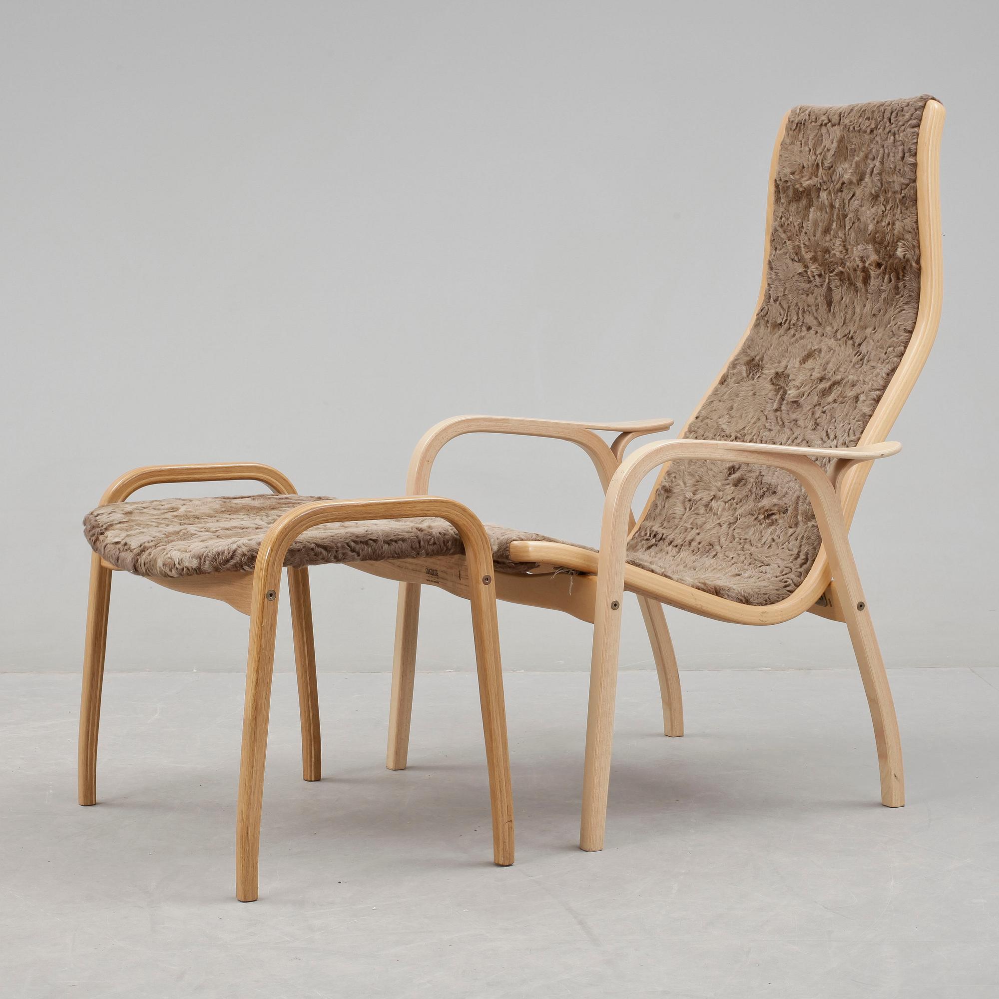 FÅTÖLJ med FOTPALL, "Lamino", Yngve Ekström, Swedese, 1900-talets andra hälft.