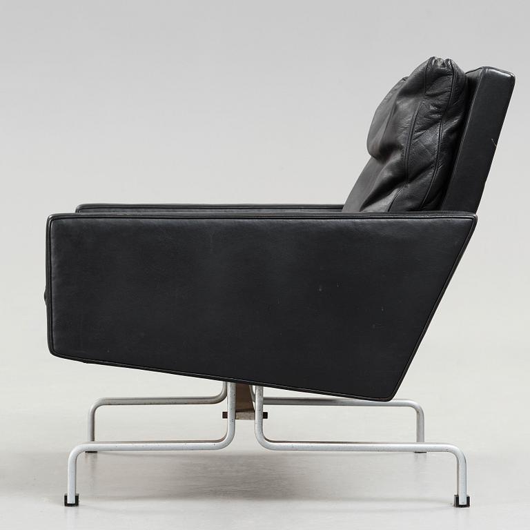 Poul Kjaerholm, a "PK31" black leather easy chair, edition E Kold Christensen, Denmark, 1960's.