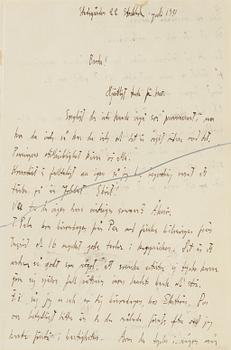 Axel Fridell, letter and drawings, signed, juli 1931.